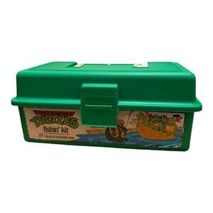 Teenage Mutant Ninja Turtles Fishin' Kit Tackle Box Vintage 1990 TMNT Fishing